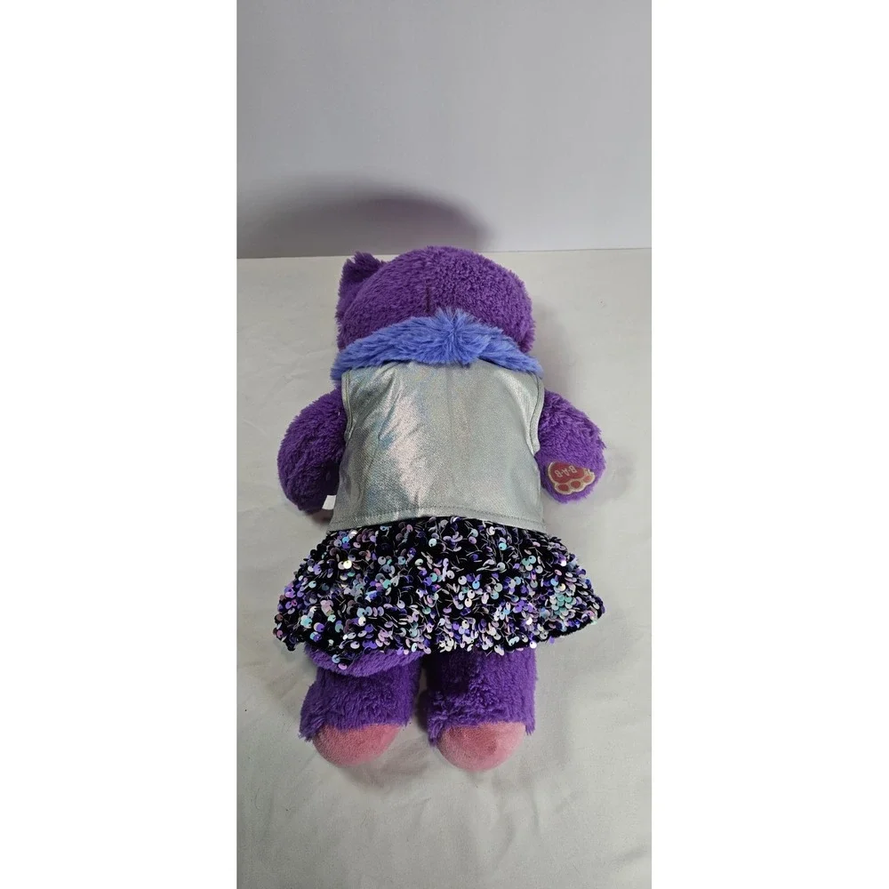 BAB Purple Kitty Cat Plush 2017 w/ Glitter Star Shirt‎ Silver Vest Sequin Skirt